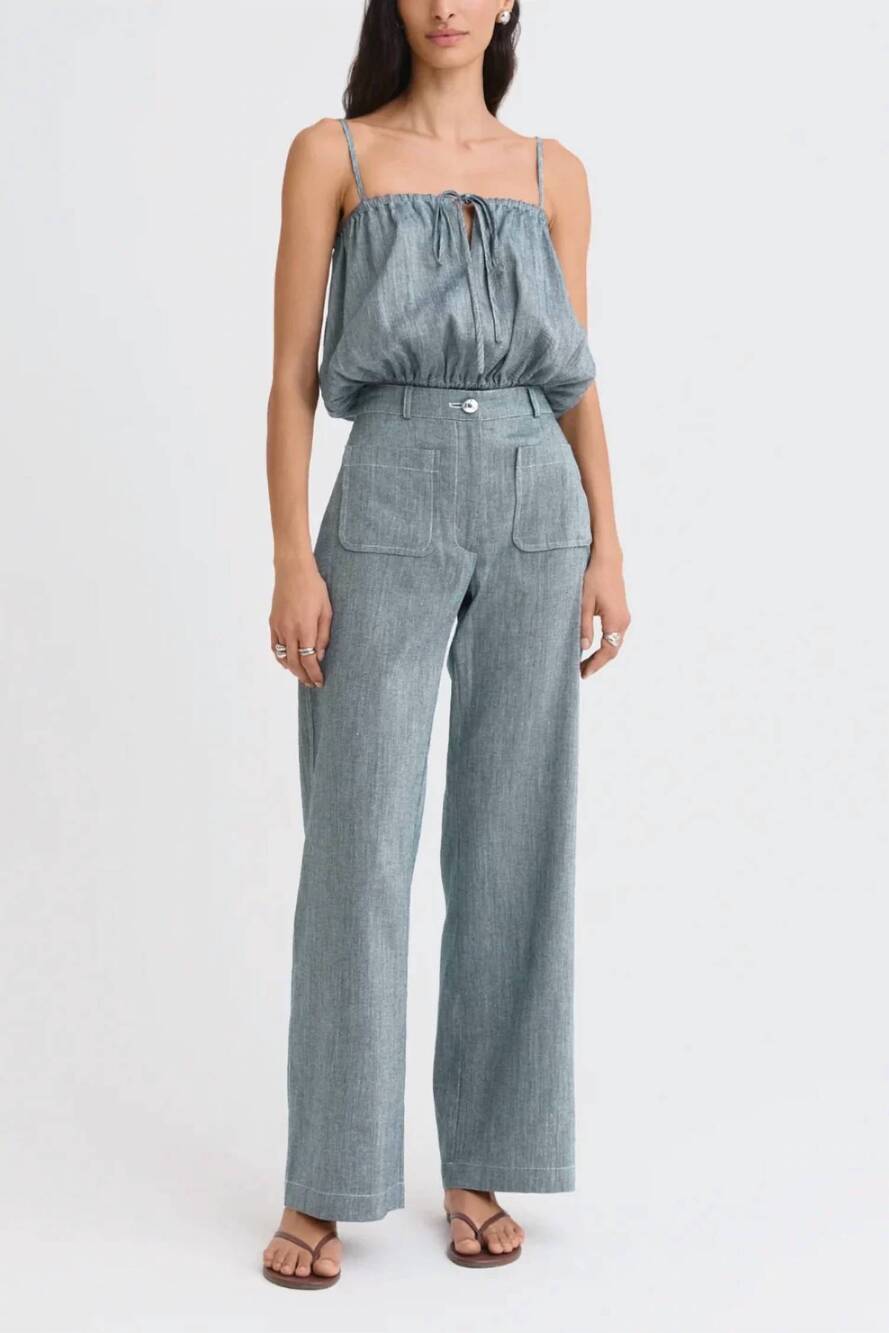 NEW MATTHEW BRUCH button pocket pant in denim